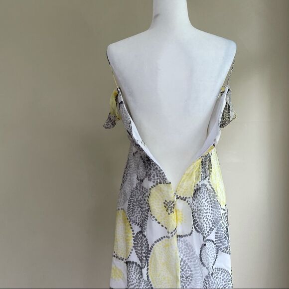 Vintage Milly NY Silk OTS Yellow Polka Dot Dress - Picture 8 of 12